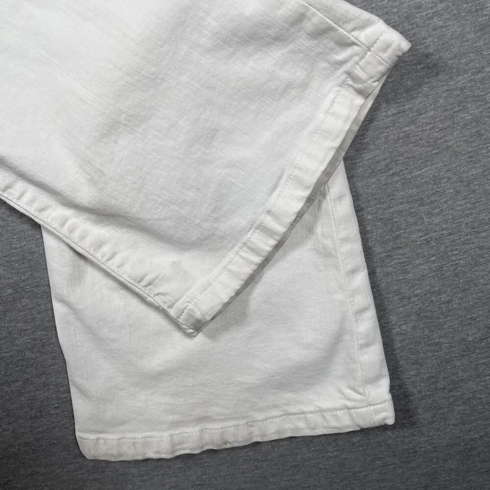 Pilcro And The Letterpress Jeans Womens 28 White Flared High Rise Stretch Denim